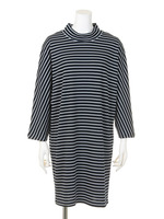 【BED&BREAKFAST】Ponte Stripe High-neck Dress