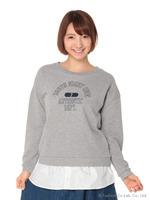 シャツヘムスウェットプルオーバー