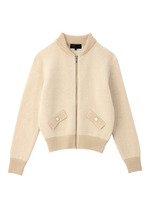 ジップ付きニットカーディガン