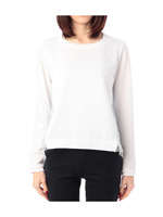 チュール×ストライプ切り替えプルオーバー