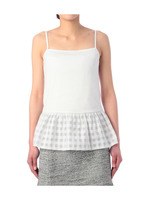 チェックペプラムキャミソール