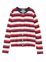 トリコロールボーダーニットカーディガン