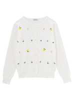 フラワー刺しゅうニットカーディガン