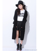 ボリュームロングニットカーデ