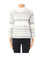 衿つきランダムボーダーカットソー