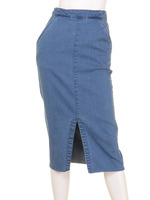 【CASUAL】カットオフデニムミモレスカート