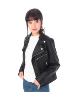 ソフトフェイクレザーライダースジャケット