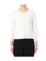 フラワーボタンつきニットカーディガン