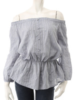 【ECURY】刺繍オフショルシャーリングチュニック