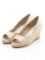 【低反発スポンジ入り】グリッターオープンパンプス