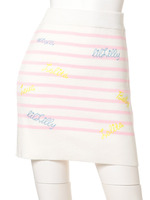 ボーダーエンブロイダリーニットスカート