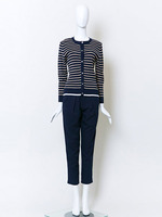 【BONICA　dot　GARDEN】配色ボーダーカーデ