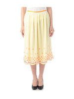 スカラップシフォン刺しゅうスカート