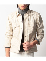 フラップポケット切り替えジャケット風シャツ