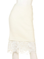 裾レースニットタイトスカート