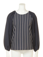 袖シフォンストライププル