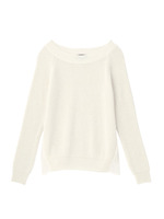 裾異素材使いラメニット