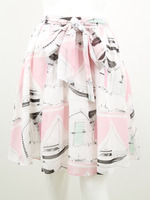 ヨットプリントギャザースカート