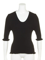 12G5分丈リブUネックプルオーバー/ライトグリーン