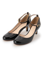 2WAYアンクルストラップエナメルパンプス/ブラック(019)