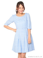 5分袖切替え/サックス