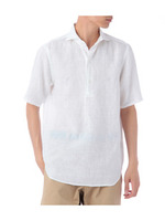 DRESSTERIOR フレンチリネン半袖シャツ/ホワイト(001)