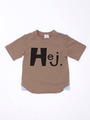 Hejプリント5分袖Tシャツ/パープル