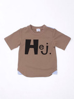 Hejプリント5分袖Tシャツ/パープル