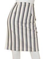 STRIPE TIGHT SKIRT/GREY