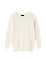 Vネックローゲージニット/ベビーピンク(071)