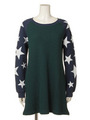 WAFFLE L/S DRESS/GREEN