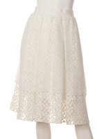 [Balcony and Moon Bed]リバーシブルレースオーガンジースカート/YEL