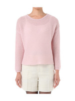 [L]スパンコールヤーンモヘヤ混ニット/ブルー系(090)