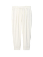 [L]タックストレッチパンツ/ホワイト(001)