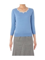 [L]ビジューニットプルオーバー/イエロー系(033)