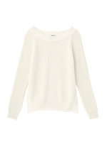 [L]裾異素材使いラメニット/ライトベージュ(051)