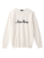 [S]シルク混ロゴニット/ネイビー系(093)