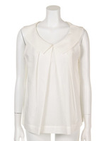 [Salon de Balcony]コットンキュプラタックブラウス/WHTxNVY