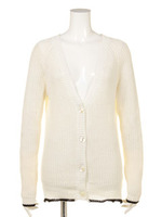 [Salon de Balcony]片畦編みカーディガン/WHT