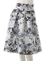 【CEDNIE】タックミディフラワーフレアスカート/ベビーピンク