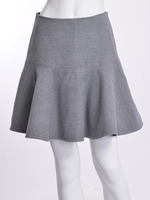 【DUO】配色ウールフリルミニSK/ライトグレー