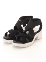 【JELLYBEANS】クロスベルトシャークソールサンダル/黒