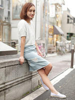 【KiiRA】DAMAGE DENIM OP/D.BLUE