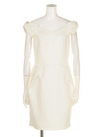 【LADY】ショルダーリボンワンピース/ホワイト