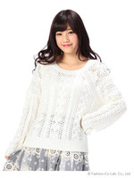 【LIZLISA】後ろリボンニット/グレー