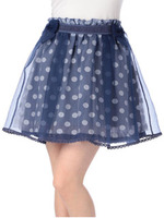 【LIZ　LISA】オーガンジー×ドットスカート/ネイビー
