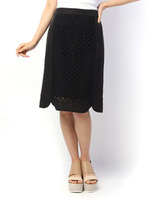 【Omekashi】エンブロイダリー切替スカート/GRAY