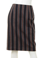 【Planet blue world】ミラノリブストライプボーダースカート/グリーン