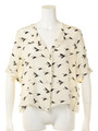 【ROSE BUD】OPEN/C S/S BLOUSE/WHT BIRD