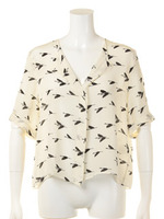 【ROSE BUD】OPEN/C S/S BLOUSE/WHT BIRD